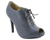 LACE UP PEEP TOE PUMP