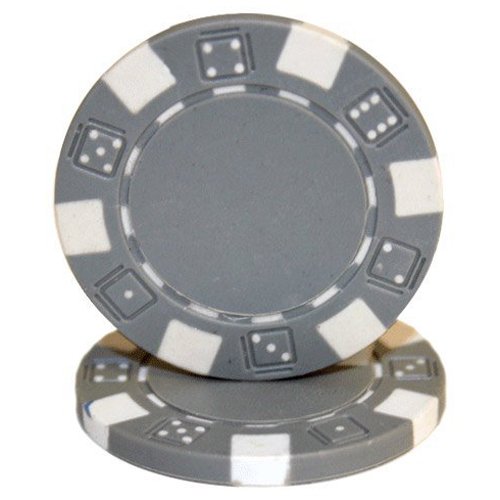 Brybelly 50 Gray Clay Composite Striped Dice 11.5 Gram Poker Chips