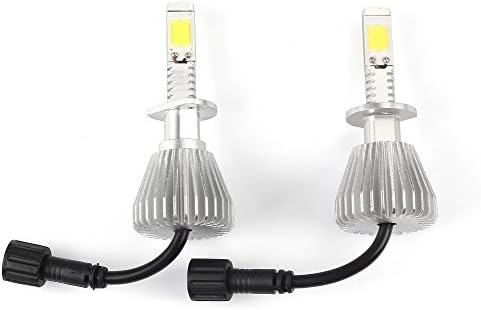SUPERLT LED Headlight Bulbs Hight Power Ultra Bright 32W 2200LM IP68 6000K COB LED w/Heat Sink+Cooling Fan Pack of 2-H1