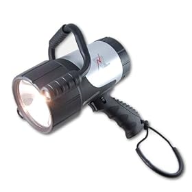 Vector 2,000,000 Candle Power AC/DC Rechargeable Spotlight - Recharge at Home in Vehicle or Boat