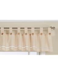 Home: Lorraine Home Fashions Saybrook Tab Top Valance, 56 by 12-Inch, Natural - Lorraine Home Fashions
