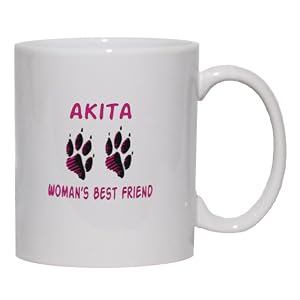AKITA WOMAN'S BEST FRIEND Mug for Coffee Hot Beverage (choice of sizes and colors) by T-ShirtFrenzy