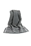 Vossen 8376 01903 053 050100 000 Handtuch Quadrati Uni / 50 x 100 cm, dunkelgrau / wei&szlig;