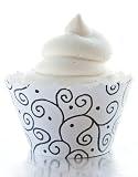 Black & White Swirls Cupcake Wrappers - Set of 12 - Liners Great for Wedding, Corporate Party & Formal Events