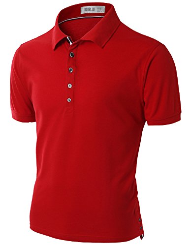 Doublju Mens Casual Short Sleeve Polo T-shirt
