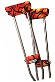Crutcheze Red Tribal Tattoo Underarm Crutch Pad and Hand Grip Covers with Comfortable Padding