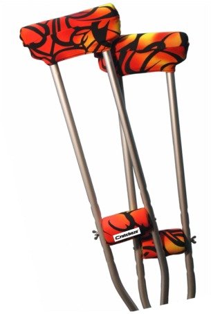 Crutcheze Red Tribal Tattoo Underarm Crutch Pad and Hand Grip Covers with Comfortable Padding, Washable Designer Fashion Orthopedic Products Accessories