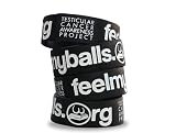 Feelmyballs.org Testicular Cancer Awareness Wristband - Black band w/ White Lettering