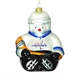 Pack of 2 NHL Washington Capitals Hockey Snowman Glass Christmas Ornaments 5.5"