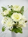 Artificial Silk Flower Peony Mum Eucalyptus Berry Arrangement (Cream) from GT Decorations