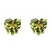 14k Yellow Gold 5mm Heart Shaped Peridot Stud Earrings