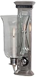 Silver Finish Mirror Candle Wall Sconce