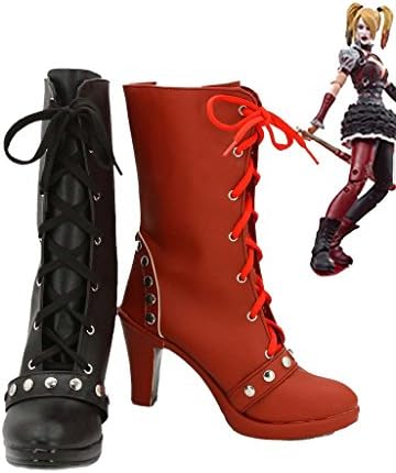 Batman: Arkham Knight Game Harley Quinn Cosplay Shoes Boots High Heel Custom Made