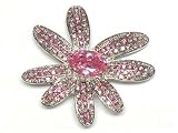 Crystal Flower Brooch Pin Pink Jewelry