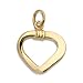 Miore 9ct Yellow Gold Plain Wave Heart Pendant (Pendant Only)
