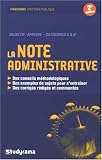 Revue Jeunes Editions  / La note administrative