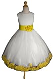 NEW Ivory/yellow Flower Girl Pageant Easter Dress Sz 2 to 12 - Same Day Shipping. Orders Arrive in 3-5 Business Days