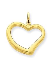 14k Open Heart Charm