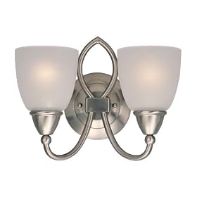 Sea Gull Lighting 40074-962 Pemberton Two-Light Vanity, Brushed Nickel Finish with Satin... by Sea Gull Lighting