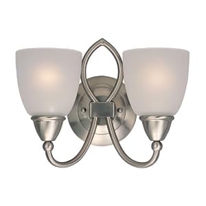 Sea Gull Lighting 40074-962 Pemberton Two-Light Vanity, Brushed Nickel Finish with Satin... by Sea Gull Lighting