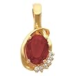 14K Yellow Gold Mozambique Garnet and Diamond Pendant/Pearl Enhancer