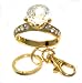 X-Large BLING CZ Engagement Ring Key Chain with Key Ring & Clip Gold Tone