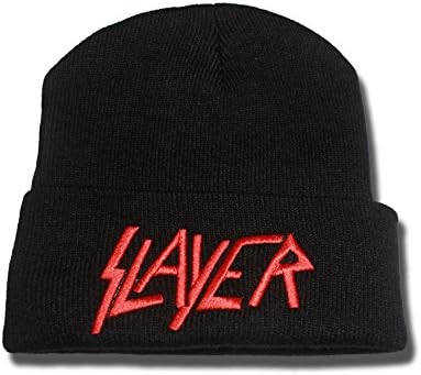 JRICK Slayer Speed Metal Band Logo Beanie Fashion Unisex Embroidery Beanies Skullies Knitted Hats Skull Caps