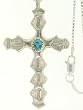 By Navajo Artist: Annie Lincoln: Beautiful! Sterling-silver Navajo Turquoise Cross Pendant-necklaces