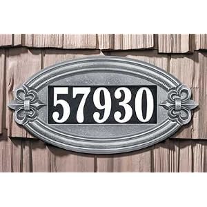 Fleur de Lis Oval Illuminator Address Plaque - Standard Plaque, Black and Gold - BG by Address Plaques