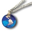 Planet Pendant, Earth Or Mars Marbles On A Gold Fill Or Stainless Steel Chain