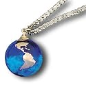 Planet Pendant, Earth Or Mars Marbles On A Gold Fill Or Stainless Steel Chain
