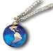 Pendant Blue Earth Marble, 22k Gold Continents, Gold Fill Chain, Half Inch Diameter Globe