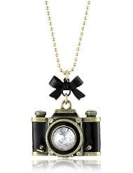 Betsey Johnson "Royal Engagement" Large Camera Long Pendant Necklace