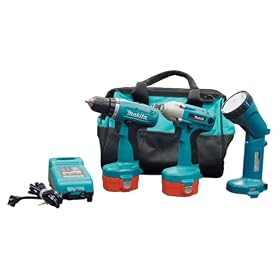 Makita 6934FD 14.4-Volt Ni-Cad Cordless 3-Tool Combo Kit, includes 1 2-Inch Impact Wrench, 3 8-Inch... by Makita