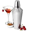 Manhattan Cocktail Shaker by bar@drinkstuff (28 oz / 750ml - 26cm Tall) Stainless Steel 3 Piece Cocktail Shaker with Strainer