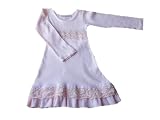Toni Tierney Peach Long Sleeve Lace & Ribbon Dress