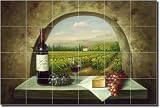 Vineyard View - Vineyard Wine Ceramic Tile Mural 17" x 25.5" Kitchen Shower Backsplash