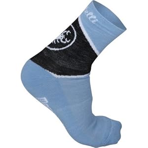Castelli Mondrian Women's Socks Azure/Black, S/M - Men's