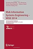 Web information systems engineering -- WISE 2014 : 15th International Conference, Thessaloniki, Greece, October 12-14, 2014, proceedings