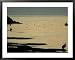 Men are Silhouetted Against the Sea as They Fish and Relax on the Beirut Coastline, August 24, 2006 Associated Press Collection Framed Art Poster Print by Matt Dunham, 39x31