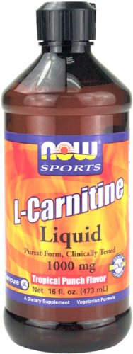 NOW Foods Liquid L-Carnitine 1000mg, Tropical Punch , 16 ounce