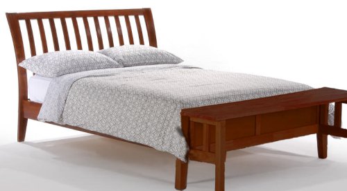 Nutmeg Twin Platform Bed w/ Cherry Finish plus Footboard Bench