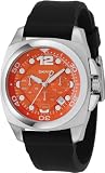 DKNY Silicone Collection Black Strap Orange Dial Mens watch NY1446