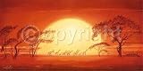 Sunrise With Giraffes von Leon Wells, 102x51