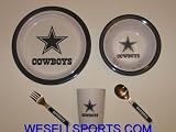 DALLAS COWBOYS Team Logo 5 Piece Baby / Child Dinner Set ( Sipping cup, Plate, Bowl, Fork, and Spoon )