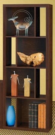 Bookcase Console Contemporary Style in Dark Oak Finish