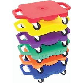 16 Colored Connect-A-Scooter - Set of 6 (1 each color), with Deluxe Rubber Caster - Gym... by Olympia Sports