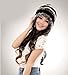 URSFUR Women's Rex Rabbit Fur Hats Winter Ear Cap Flexible Multicolor (Coffee & Black)