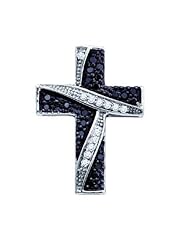 0.24 CTW BLACK DIAMOND CROSS PENDANT