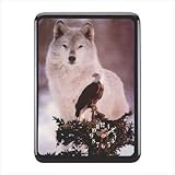 Spirit Of The Wild Wall Clock Majestic Wolf And Eagle